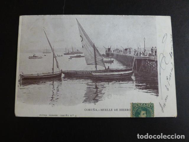 Postales: LA CORU&Ntilde;A MUELLE DE HIERRO - Foto 1