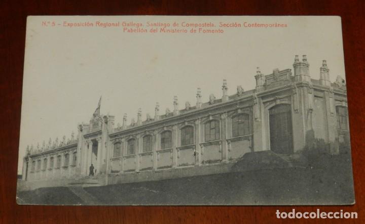 Postais: POSTAL DE LA EXPOSICION REGIONAL GALLEGA. SANTIAGO DE COMPOSTELA, SECCION CONTEMPORANEA, PABELLON DE