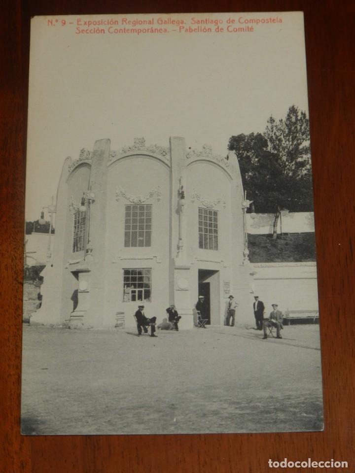 Postales: POSTAL DE LA EXPOSICION REGIONAL GALLEGA. SANTIAGO DE COMPOSTELA, SECCION CONTEMPORANEA, PABELLON DE