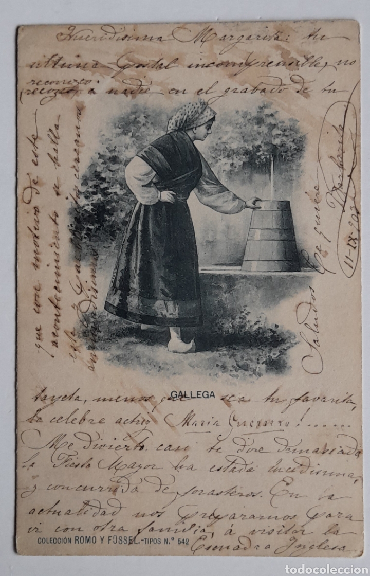 Postcards: GALLEGA. Colecci&oacute;n ROMO & F&Uuml;SSEL. Tipos No. 542. Circa 1903
