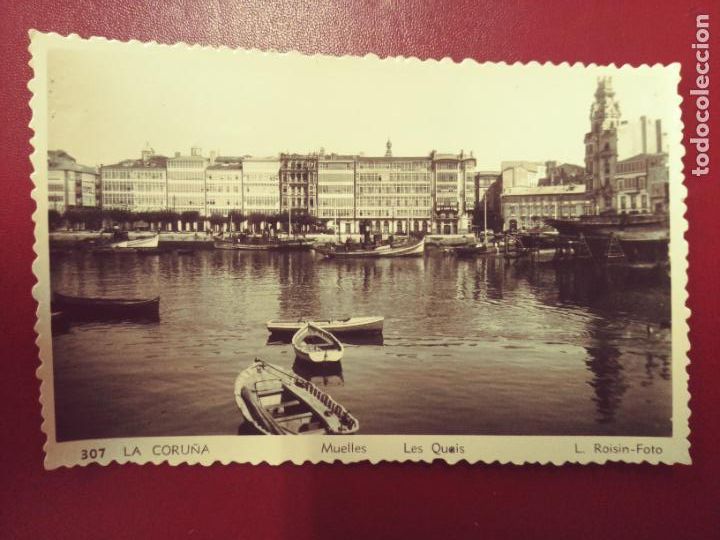 Postales: Postal la Coru&ntilde;a. Muelles (ESCRITA) - Foto 1
