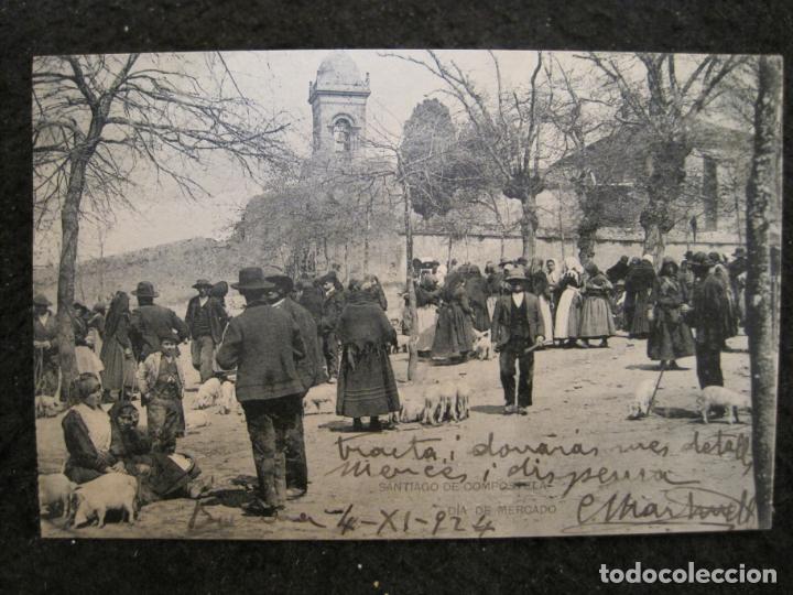 Postales: SANTIAGO DE COMPOSTELA-DIA DE MERCADO-HAUSER Y MENET-POSTAL ANTIGUA-(94.976)