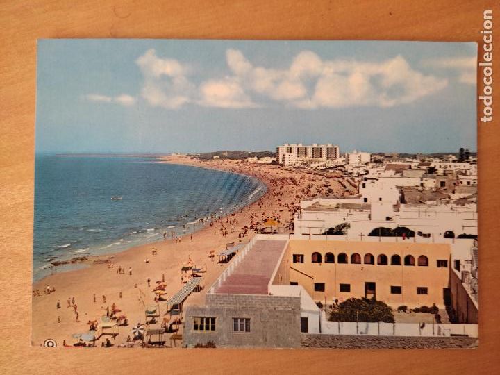 Postales: ROTA COSTA LUZ PLAYA COSTILLA ED GALLEGO ESCRITA A&Ntilde;O 1973 N&ordm; 9711 MUY ANIMADA