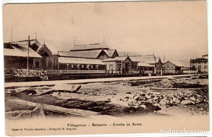 Postkarten: PRECIOSA POSTAL - VILLAGARCIA (PONTEVEDRA) - BALNEARIO - CONCHA DE AROSA - BAZAR DE NARCISO GONZALEZ