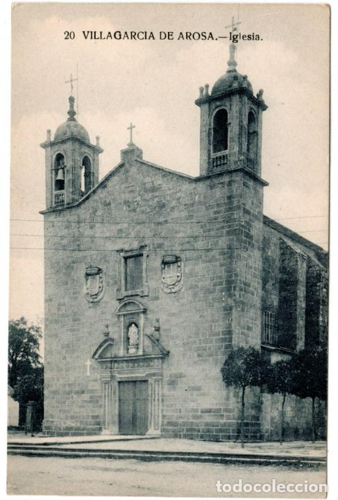 Postcards: BONITA POSTAL - VILLAGARCIA DE AROSA (PONTEVEDRA) - IGLESIA - GRAFOS