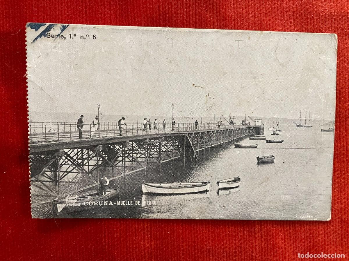 Postales: LA CORU&Ntilde;A. MUELLE DE HIERRO. CIRCA 1920 - Foto 1