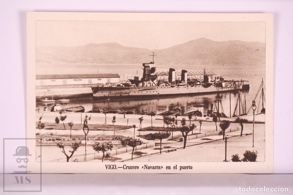 Postkarten: Antigua Postal Barco Crucero Navarra en el Puerto Vigo - No Circulada