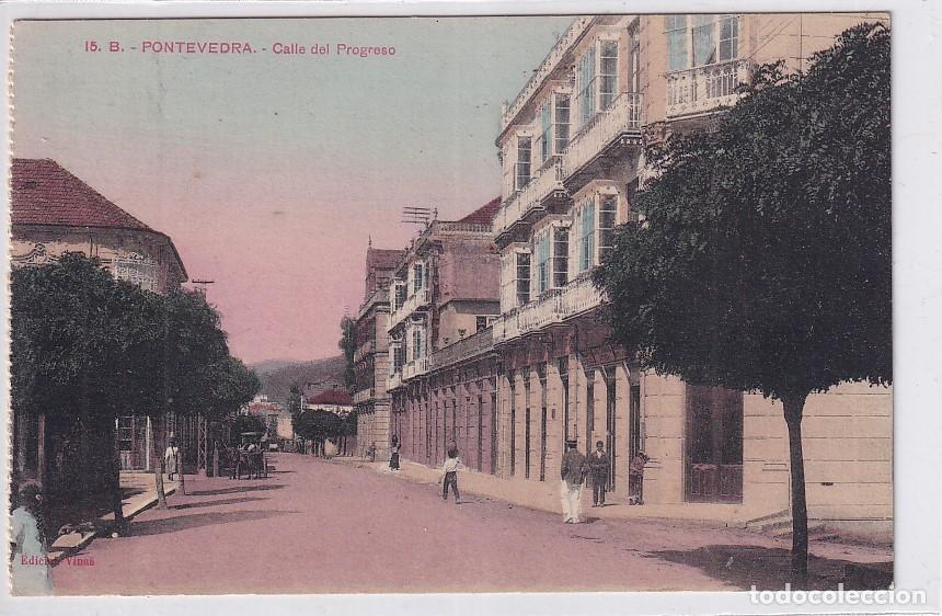 Postales: 15 B PONTEVEDRA. Calle del Progreso. Sin circular. - Foto 1