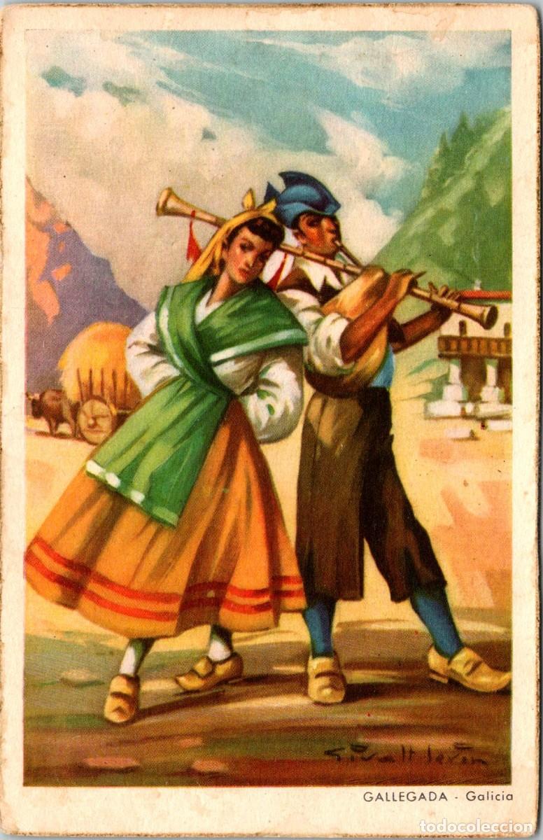 Postales: Galicia - Gallegada - Ilustra: Giralt Levin - Ed. Pablo D&uuml;mmatzem serie 1435 - 148x95mm