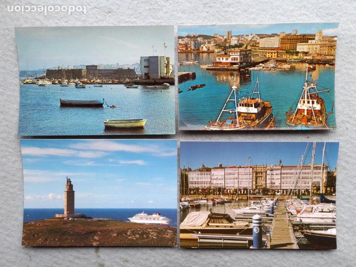 Postales: Lote de 4 Postales de La Coru&ntilde;a. Tem&aacute;tica de Barcos. - Foto 1
