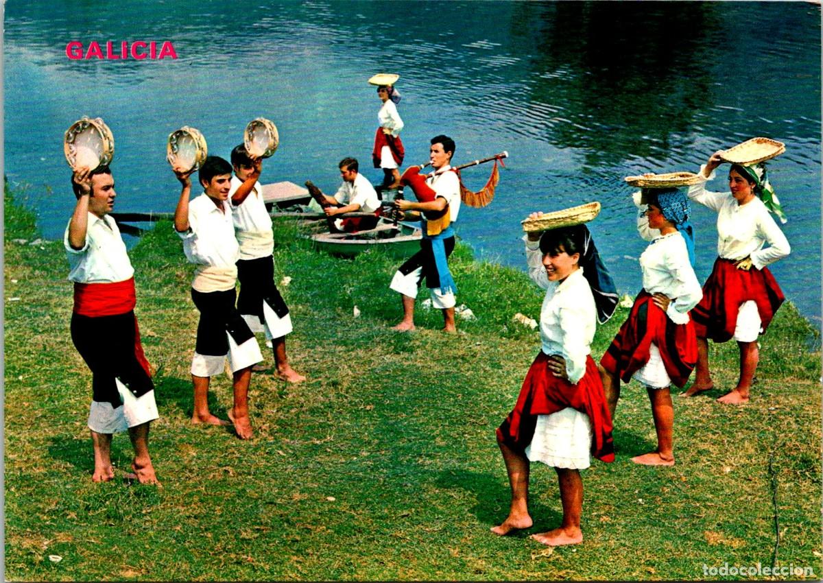 Postcards: Galicia - Danza de Patelas y Pandeiras - Ed. Par&iacute;s n&ordm; 539 - 150x105mm