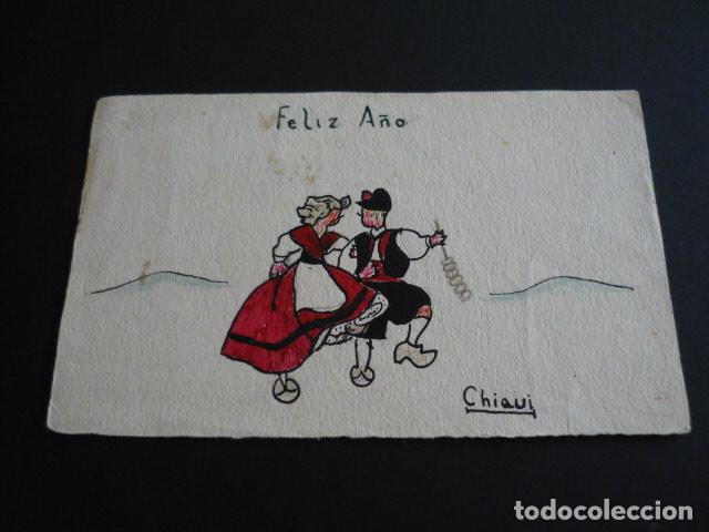 Postcards: GALICIA TIPOS GALLEGOS TARJETA PINTADA A MANO