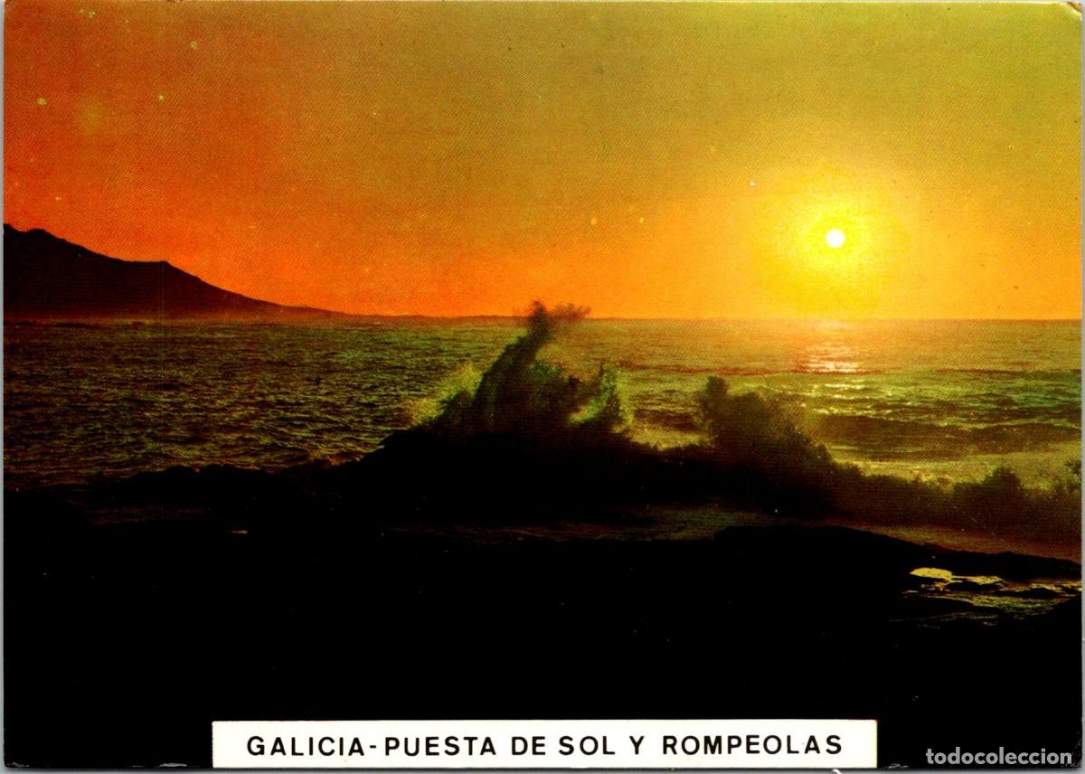 Postcards: Galicia - Puesta de Sol y Rompeolas - Ed. Postales Fama n&ordm; 3129 - 150x105mm aprox.