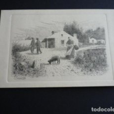 Postales: GALICIA POSTAL GRABADO AL AGUAFUERTE PALMAROLA PAISAJES GALLEGOS HACIA 1920-30. Lote 396809704