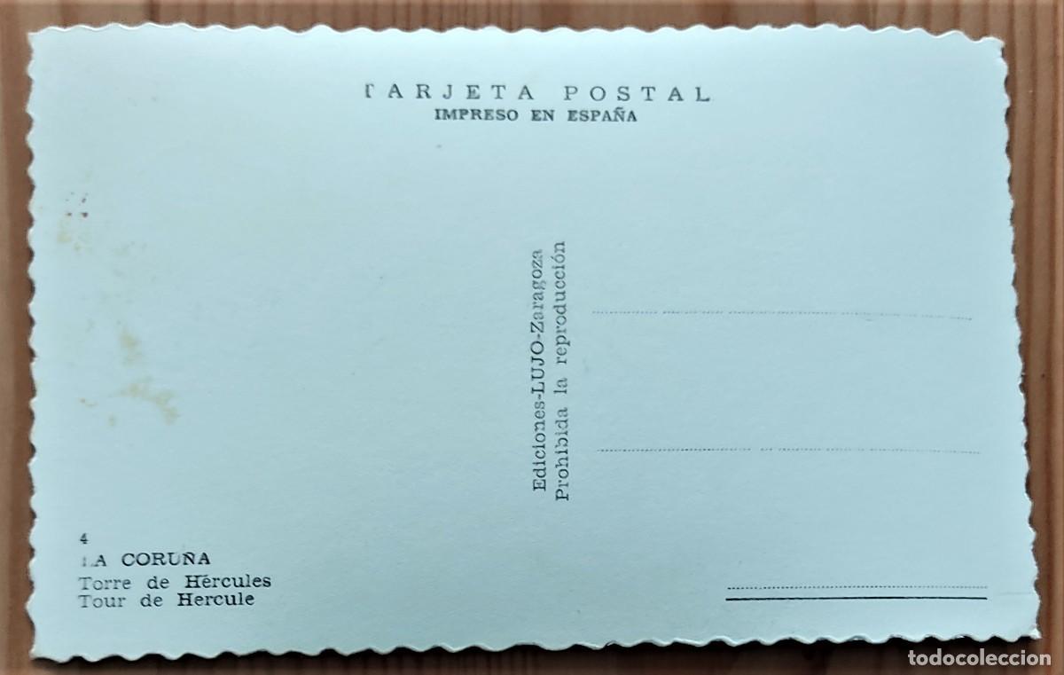 Postales: 4. LA CORU&Ntilde;A. TORRE DE HERCULES - EDICIONES LUJO - Foto 2