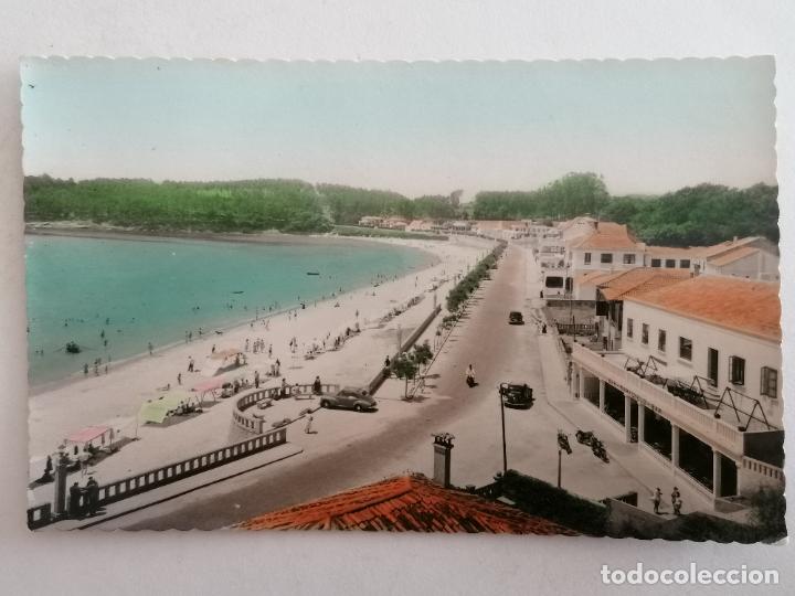 Postales: POSTAL SANGENJO-PONTEVEDRA, N&ordm; 104, PLAYA Y CHALETS, ESCRITA 1956