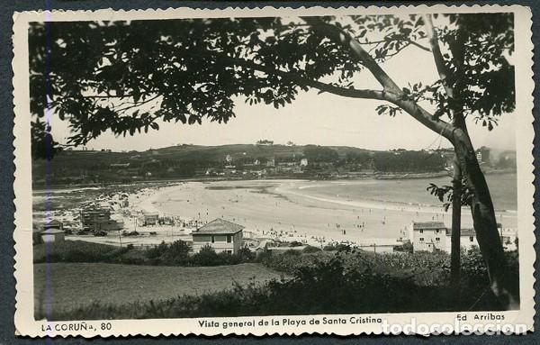 Postkarten: X128142 GALICIA LA CORUNA VISTA GENERAL DE LA PLAYA DE SANTA CRISTINA