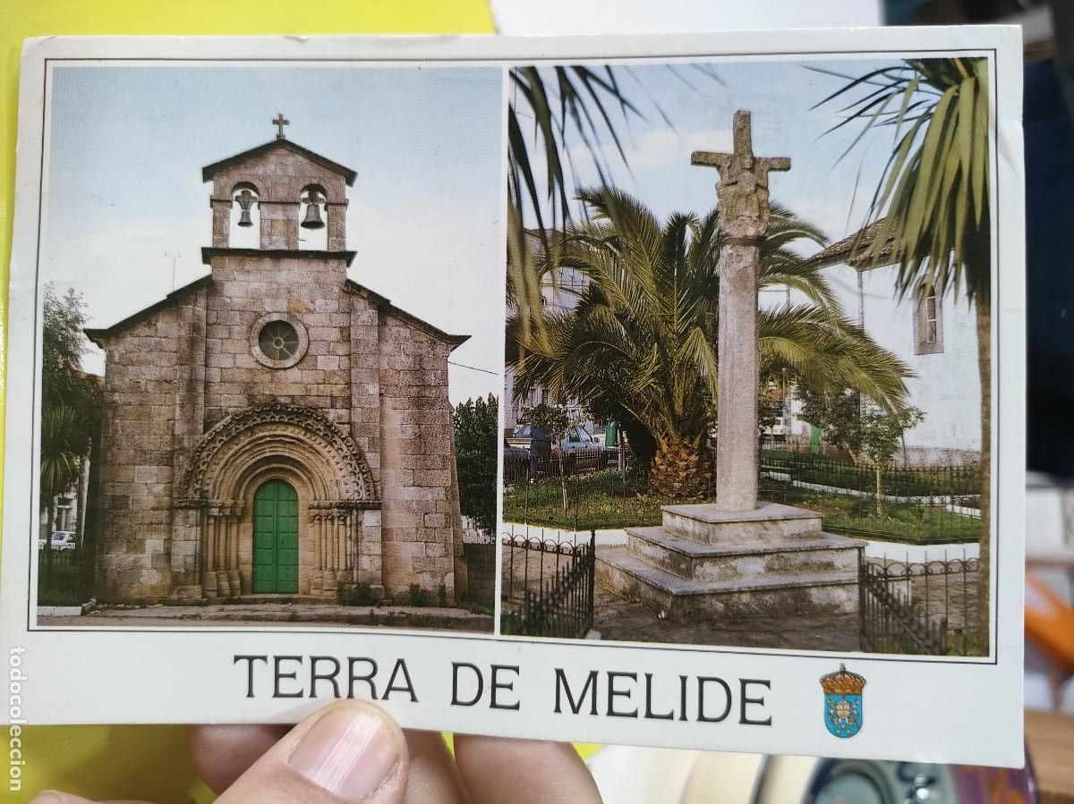 Postcards: Postal MELIDE Portada Rom&aacute;nica Seculo XII Cruceiro Estilo G&oacute;tico XIV N 5917 Exclusiva ESTANCO PROGRE