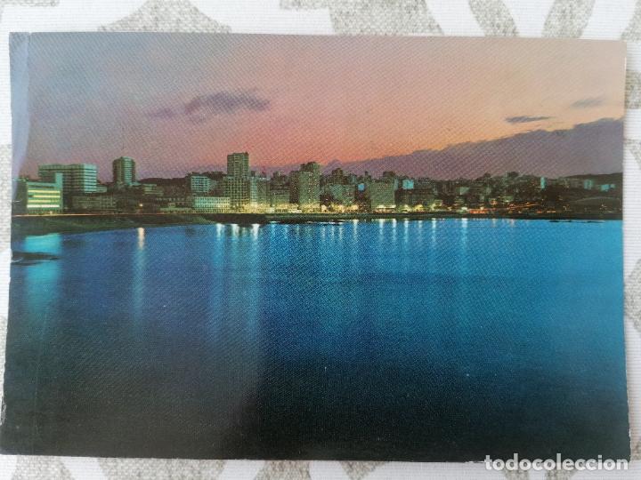 Postales: POSTAL LA CORU&Ntilde;A, PLAYA DE RIAZOR-NOCTURNO - Foto 1