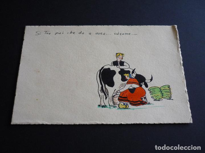 Postcards: GALICIA TIPOS GALLEGOS TARJETA PINTADA A MANO 9,5 X 15 CMTS