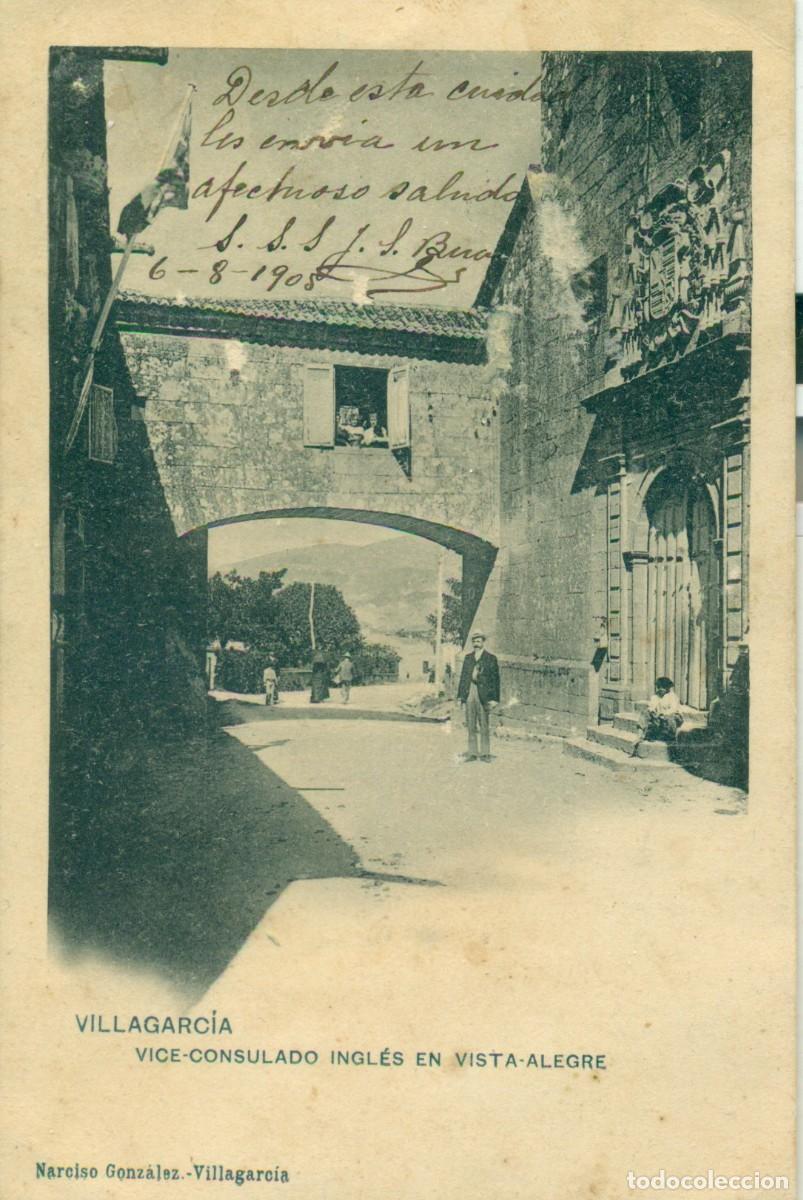 Postcards: VILLAGARCIA. VICE-CONSULADO INGL&Eacute;S EN VISTA ALEGRE. CIRCULADA EN 1905. RARA.