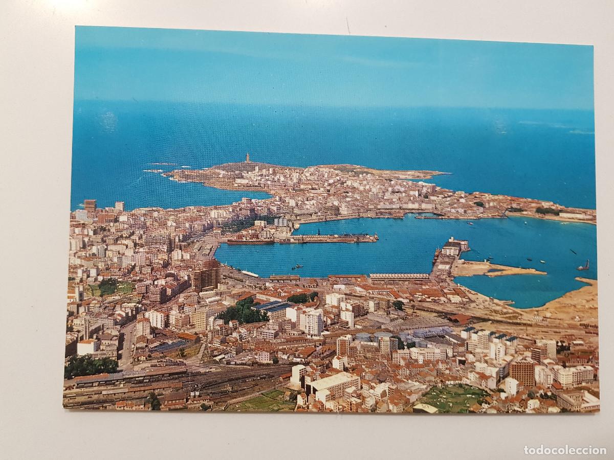 Postales: POSTAL LA CORU&Ntilde;A VISTA AEREA 1966 - Foto 1