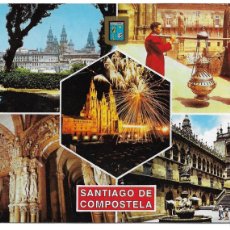 Postales: POSTAL DE SANTIAGO DE COMPOSTELA (DIVERSOS ASPECTOS DE LA CATEDRAL), VER OTRA FOTO.