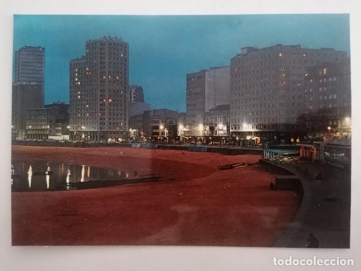 Postales: POSTAL LA CORU&Ntilde;A, PLAYA DE RIAZOR-NOCTURNA - Foto 1