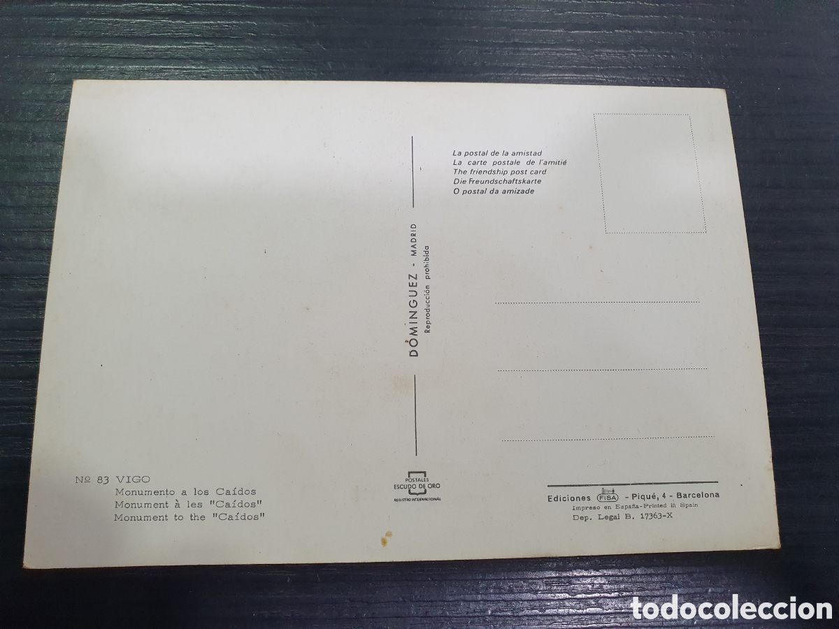 Postales: Vigo. Monumento a los Ca&iacute;dos. (L19) - Foto 2