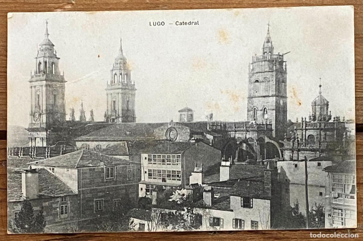 Postales: LUGO, CATEDRAL, CIRCULADA EN 1908 - Foto 1