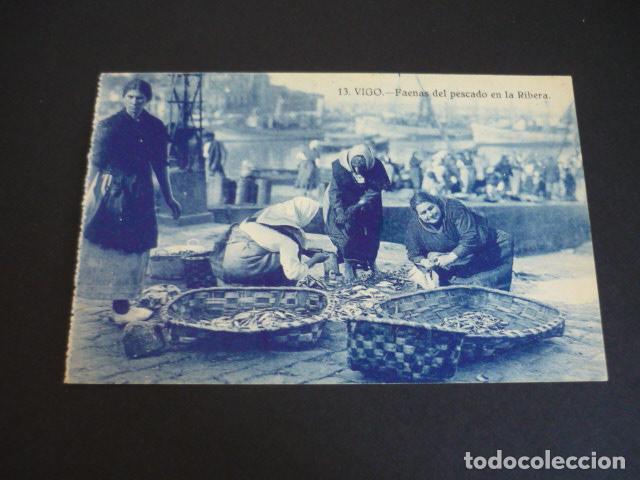 Postales: VIGO FAENAS DEL PESCADO EN LA RIBERA - Foto 1