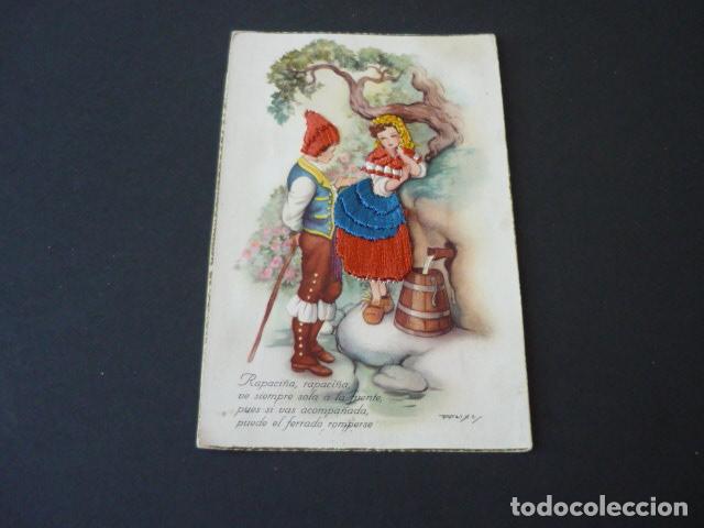 Postales: GALICIA TIPOS GALLEGOS POSTAL BORDADA FREIXAS ILUSTRADOR - Foto 1