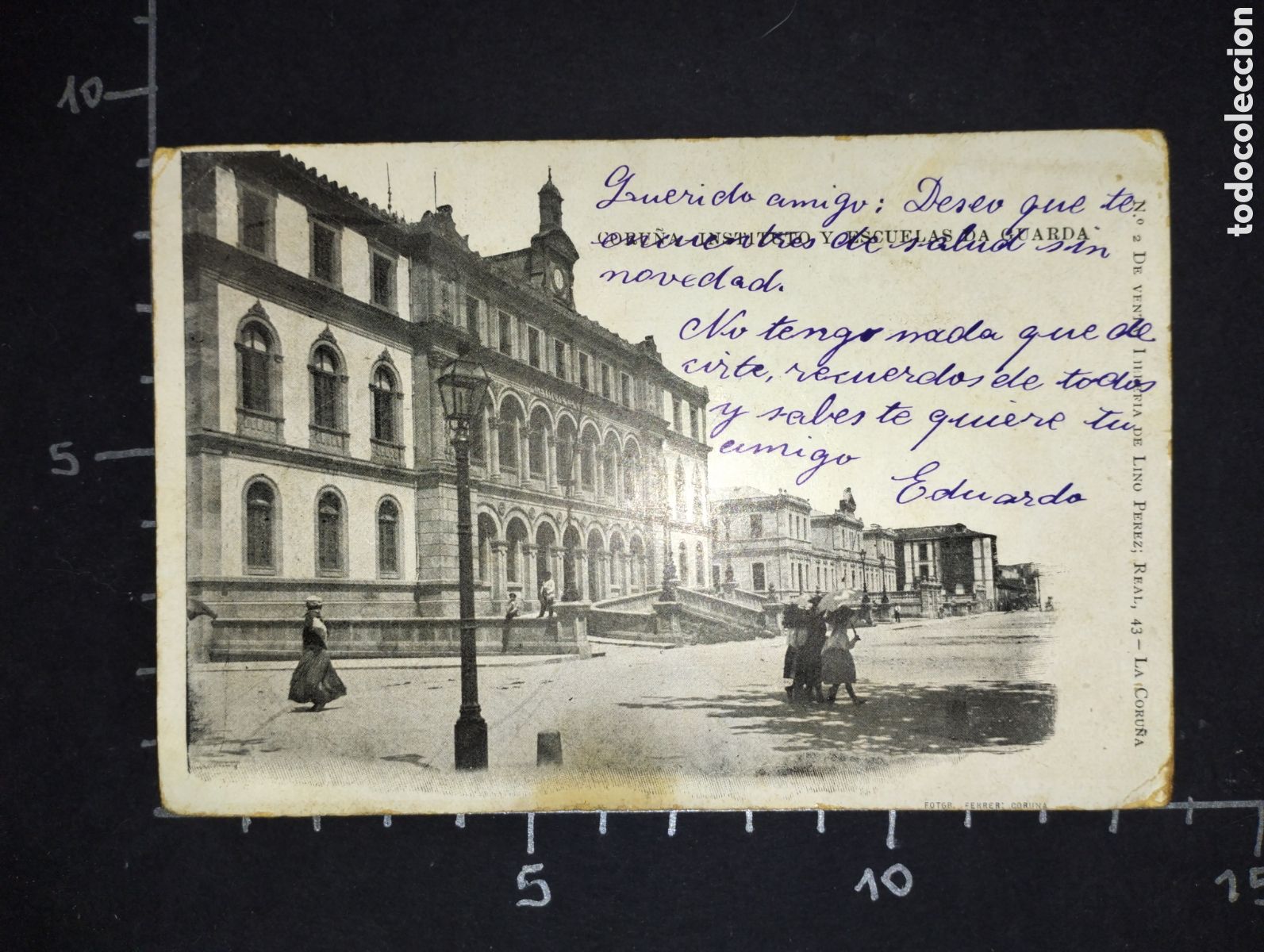 Postkarten: POSTAL ANTIGUA. CORU&Ntilde;A - INSTITUTO Y ESCUELAS DA GUARDA. 1900 aprox.