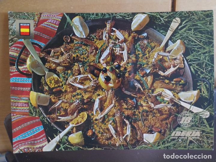 Postais: IBERIA AEROLINEAS ESPA&Ntilde;A PLATOS TIPICOS N&ordm; 61 POSTAL PAELLA VALENCIANA