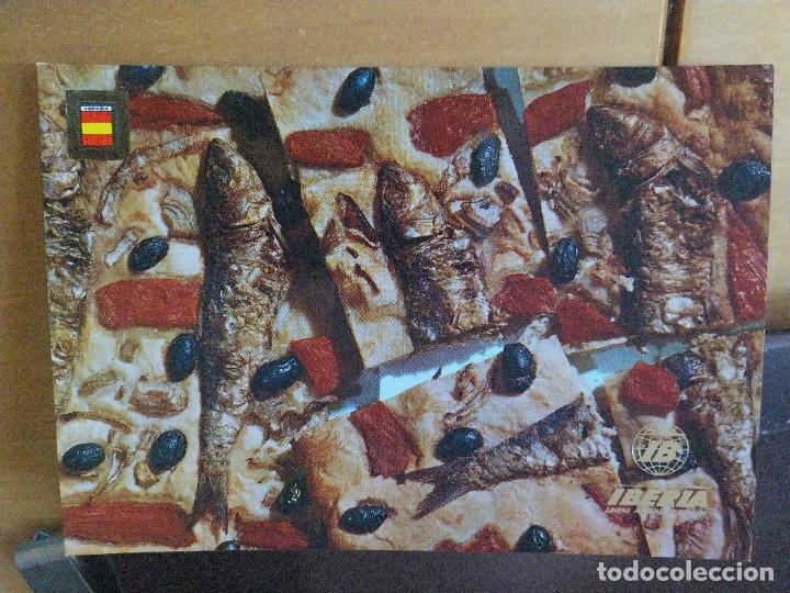 Postkarten: IBERIA AEROLINEAS ESPA&Ntilde;A PLATOS TIPICOS N&ordm; 52 COCA CON ARENQUES SARDINAS
