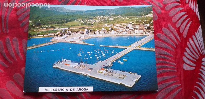 Postales: GALICIA-RV-150X105mm.-PONTEVEDRA-N&ordm;3138-CIRCULADA-VILLAGARCIA DE AROSA-VISTA PARCIAL AEREA