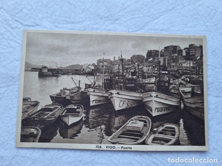 Postales: VIGO 106 EL PUERTO BARCOS - Foto 1