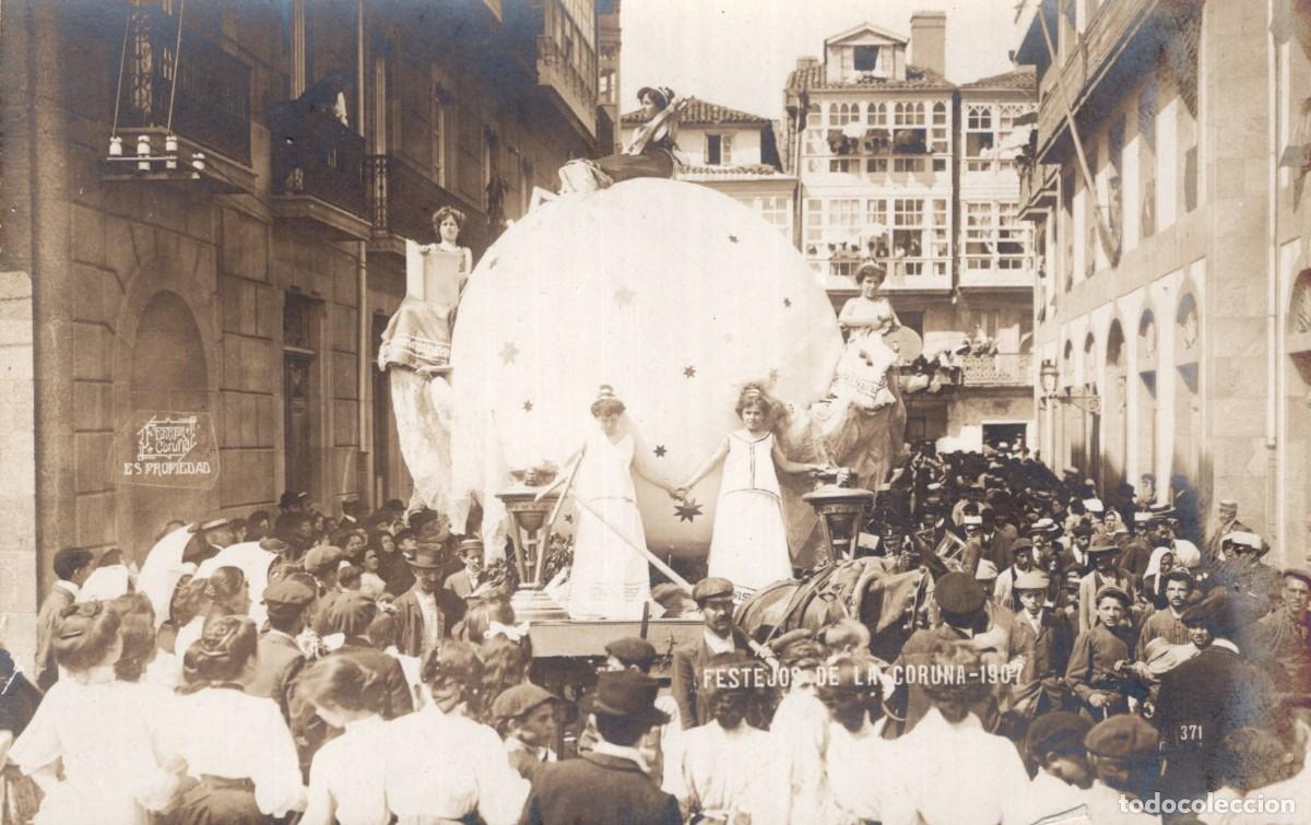 Postales: FESTEJOS DE LA CORU&Ntilde;A 1907 - Foto 1