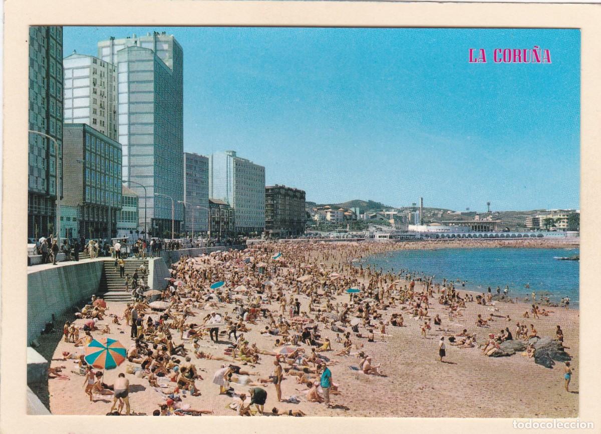 Postales: LA CORU&Ntilde;A. PLAYA DE RIAZOR (1969) - Foto 1