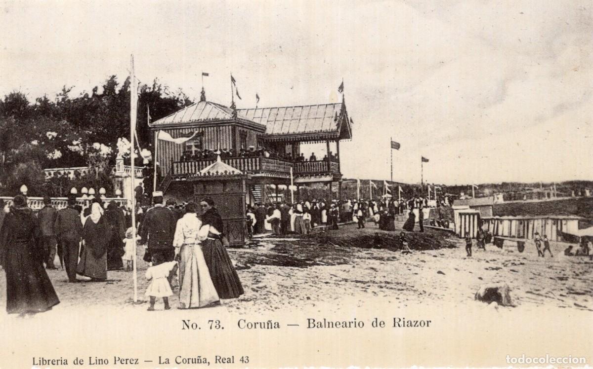 Postales: CORU&Ntilde;A. 73 BALNEARIO DE RIAZOR - Foto 1