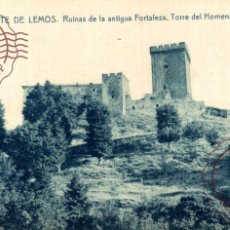 Postales: MUY RARA MONFORTE DE LEMOS RUINAS DE LA ANTIGUA FORTALEZA , TORRE DEL HOMENAGE THOMAS GALICIA ESPA