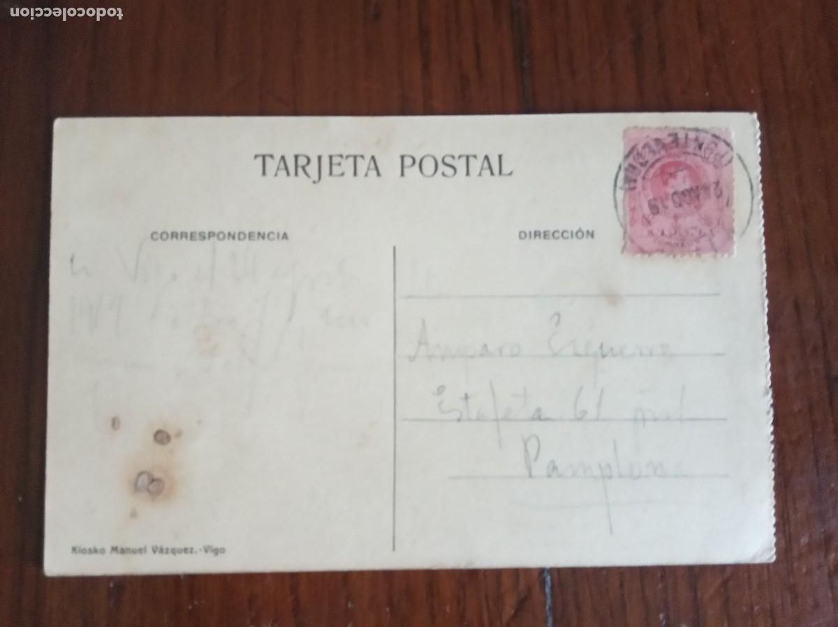 Postales: POSTAL VIGO.Edificio desembarque de pasajeros. 1919.CIRCULADA. - Foto 2