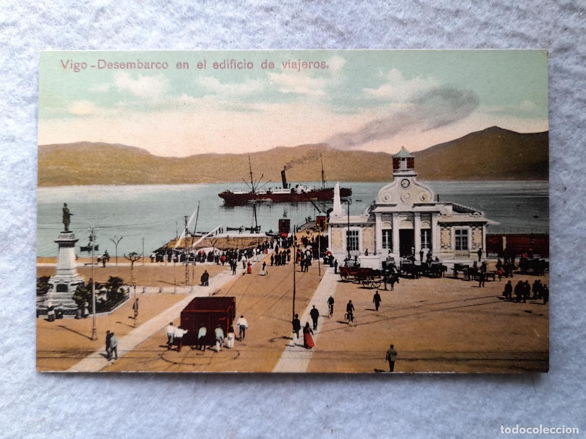 Postales: Vigo. Desembarco en el Edificio de Viajeros. - Foto 1
