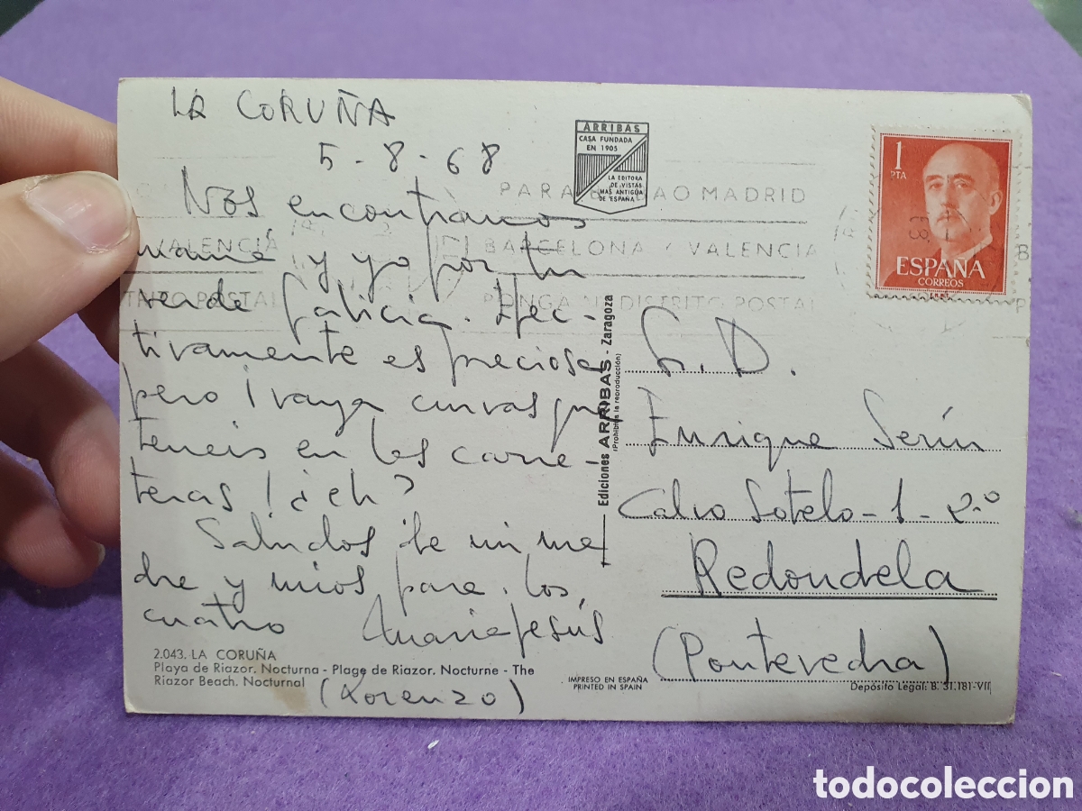 Postales: Postal Coru&ntilde;a. Playa de Riazor. (L68) - Foto 2