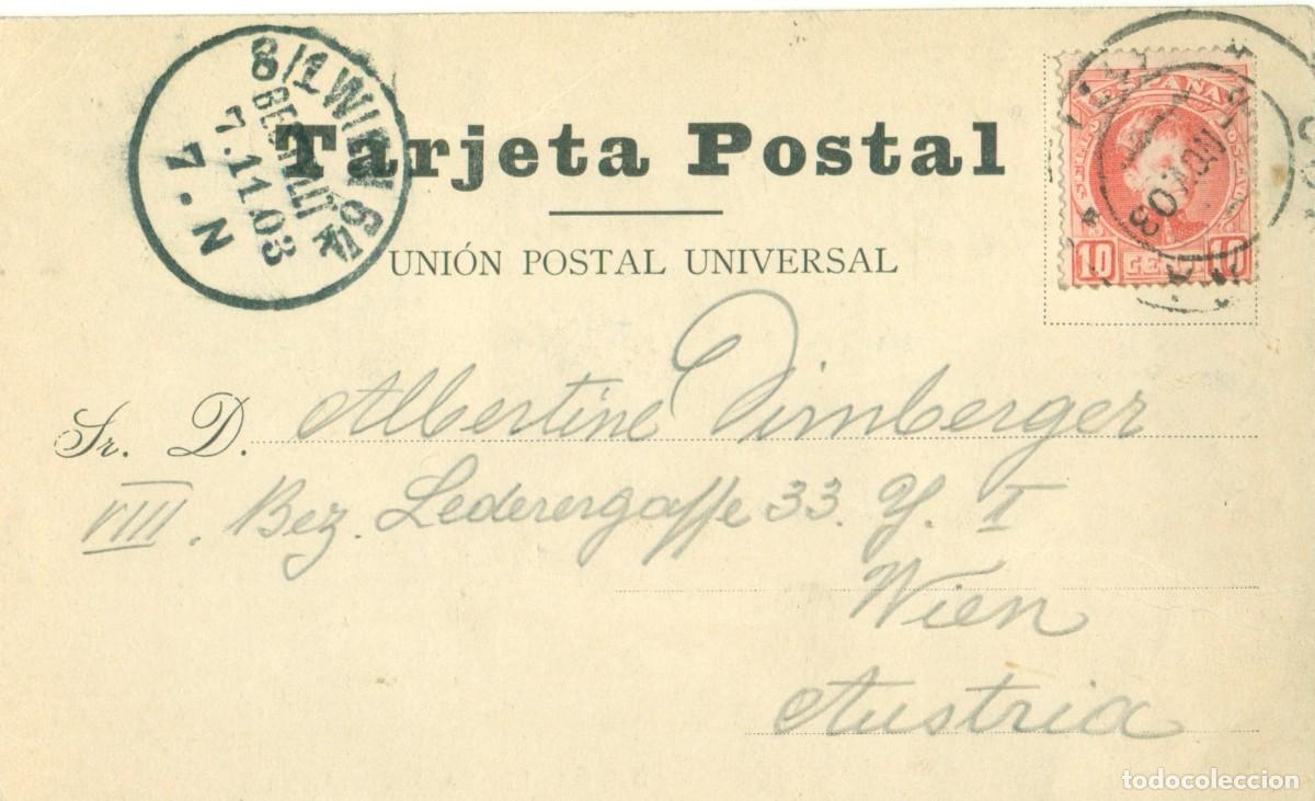 Postales: CORU&Ntilde;A. PLAYA DE RIAZOR. CIRCULADA EN 1903. - Foto 2