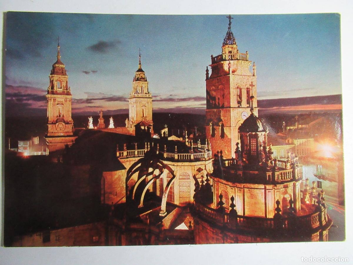 Postales: Lugo - Torre de la Catedral. Nocturna - Foto 1