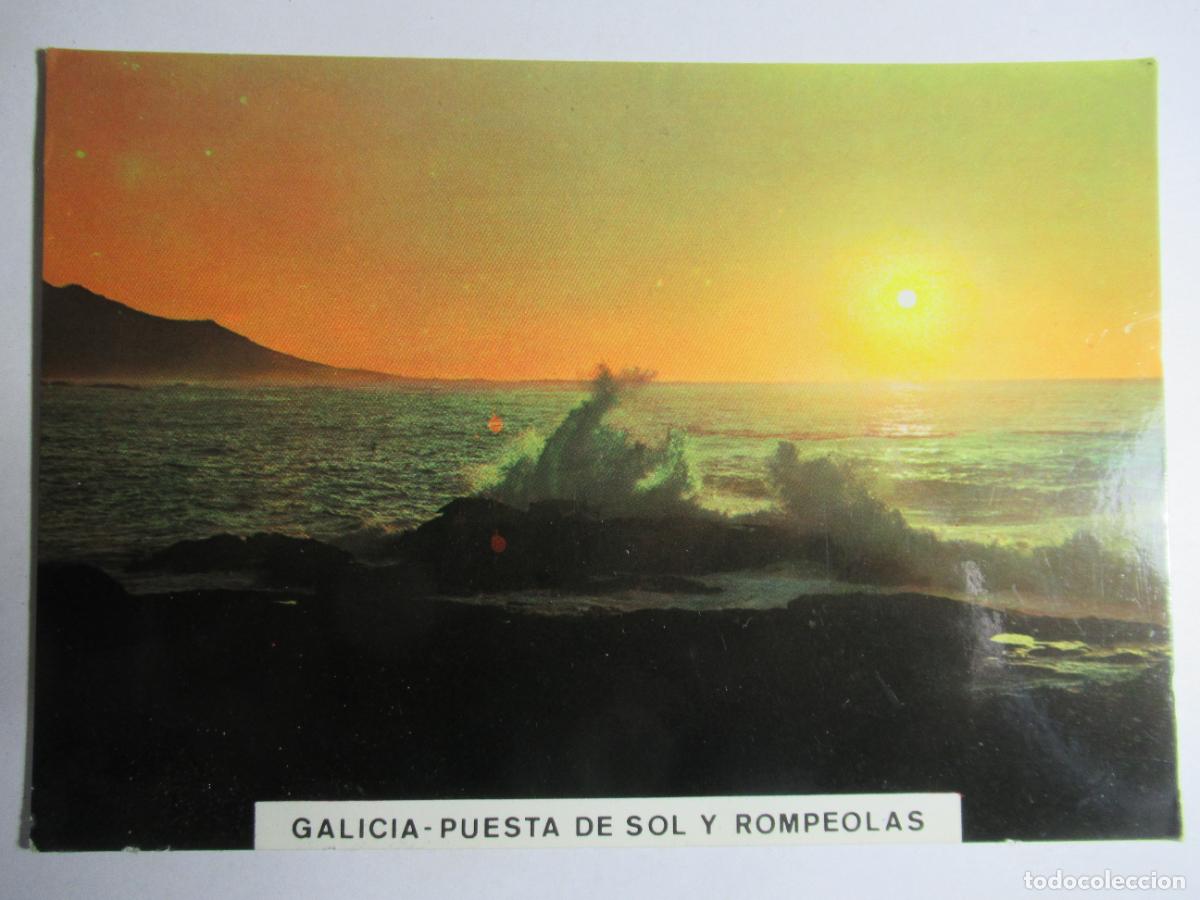 Postales: Galicia - Puesta de Sol y rompeolas - Foto 1