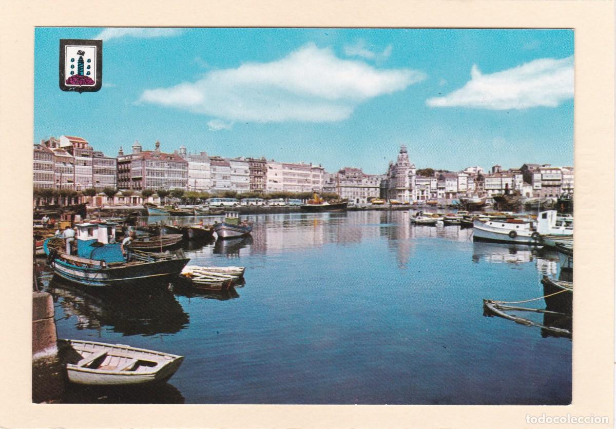 Postales: LA CORU&Ntilde;A. LA DARSENA (1963) - Foto 1