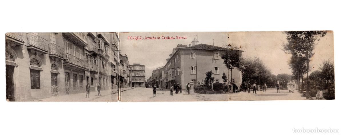 Postales: FERROL.(LA CORU&Ntilde;A).- AVENIDA DE LA CAPITAN&Iacute;A GENERAL. POSTAL TRIPLETE. - Foto 1