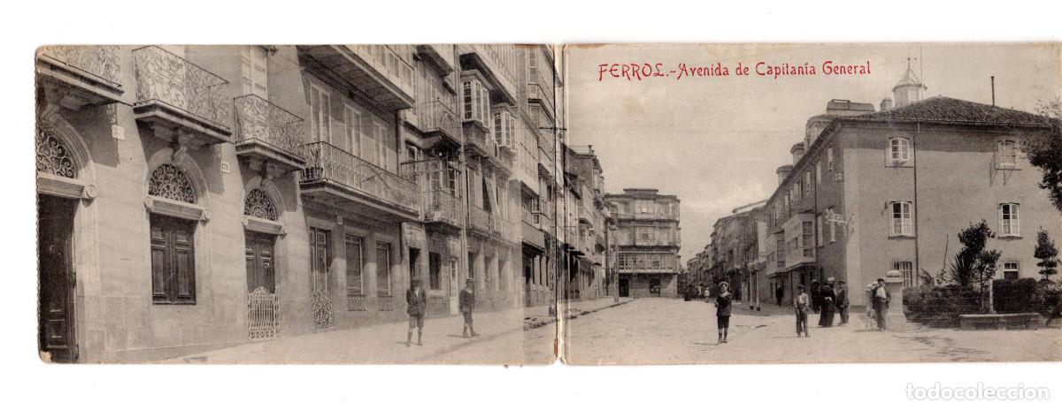 Postales: FERROL.(LA CORU&Ntilde;A).- AVENIDA DE LA CAPITAN&Iacute;A GENERAL. POSTAL TRIPLETE. - Foto 3